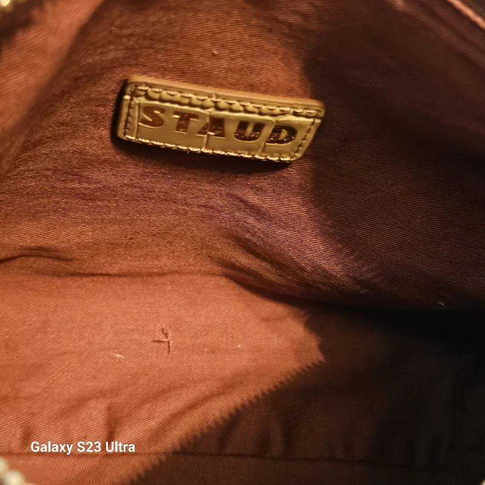 STAUD Shirley Clear Purse with Inner Clutch Faux Crocodile Print - Picture 11 of 12